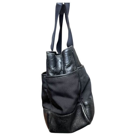 Gucci Guccissima Tote Bag Black Leather GG Pattern Shoulder Bag 161770 - Picture 5 of 10